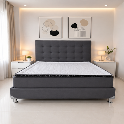 COMBO COLCHON CONFORT MAS BASECAMA Y CABECERO