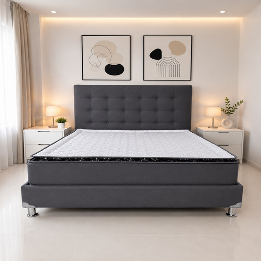 COMBO COLCHON CONFORT MAS BASECAMA Y CABECERO