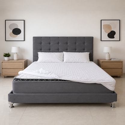 COMBO COLCHON CONFORT MAS BASECAMA Y CABECERO