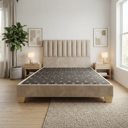 Basecama Dividida Pata Madera + Cabecero Monaco Tela Elegante