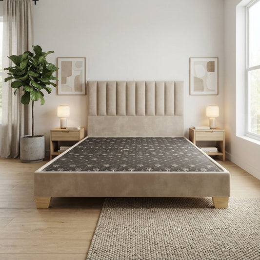 Basecama Dividida Pata Madera + Cabecero Monaco Tela Elegante