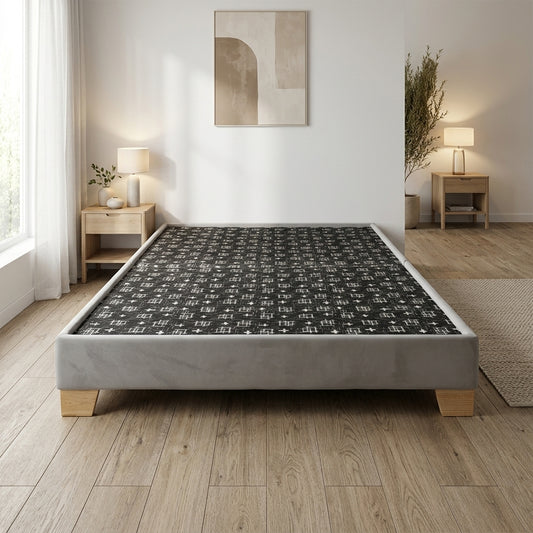 Basecama Dividida Tapizada en Tela Elegante Pata Madera