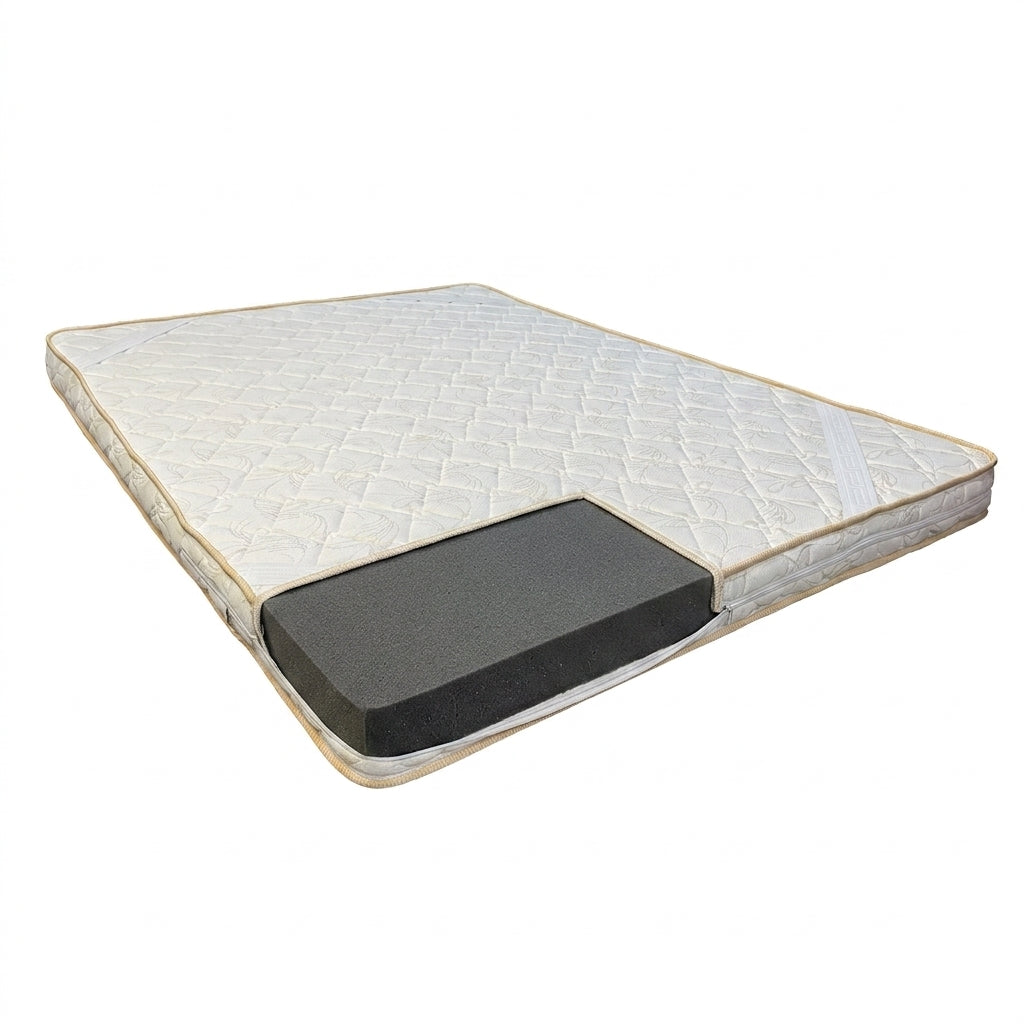 Colchoneta Topper Jacquard Blanca Acolchada 10cm de grosor