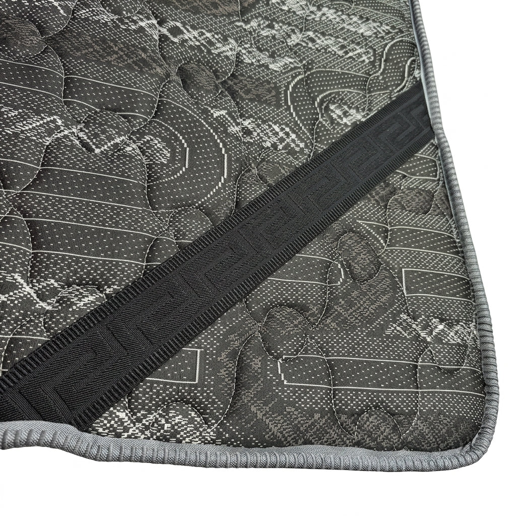 Colchoneta Topper Jacquard Blanca Acolchada 10cm de grosor
