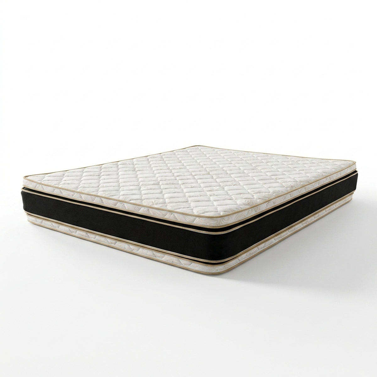 Combo Basecama+Cabecero Monaco Tapizado Tela Gris+Colchon Pillow Top