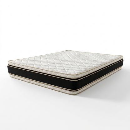 Combo Basecama+Cabecero Monaco Tapizado Tela Gris+Colchon Pillow Top