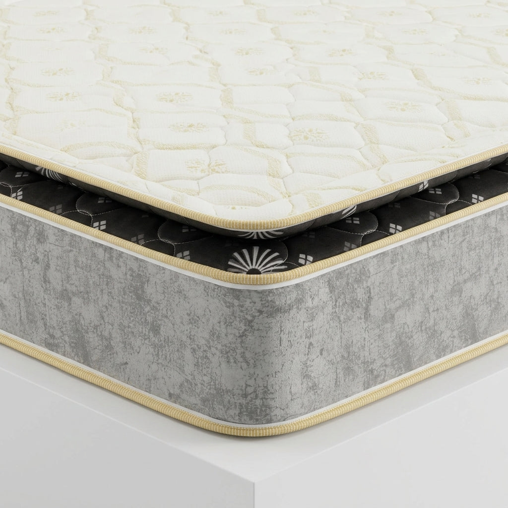 Combo Basecama+Cabecero Deko Tela Elegante +Colchon Ortopedico Resortado