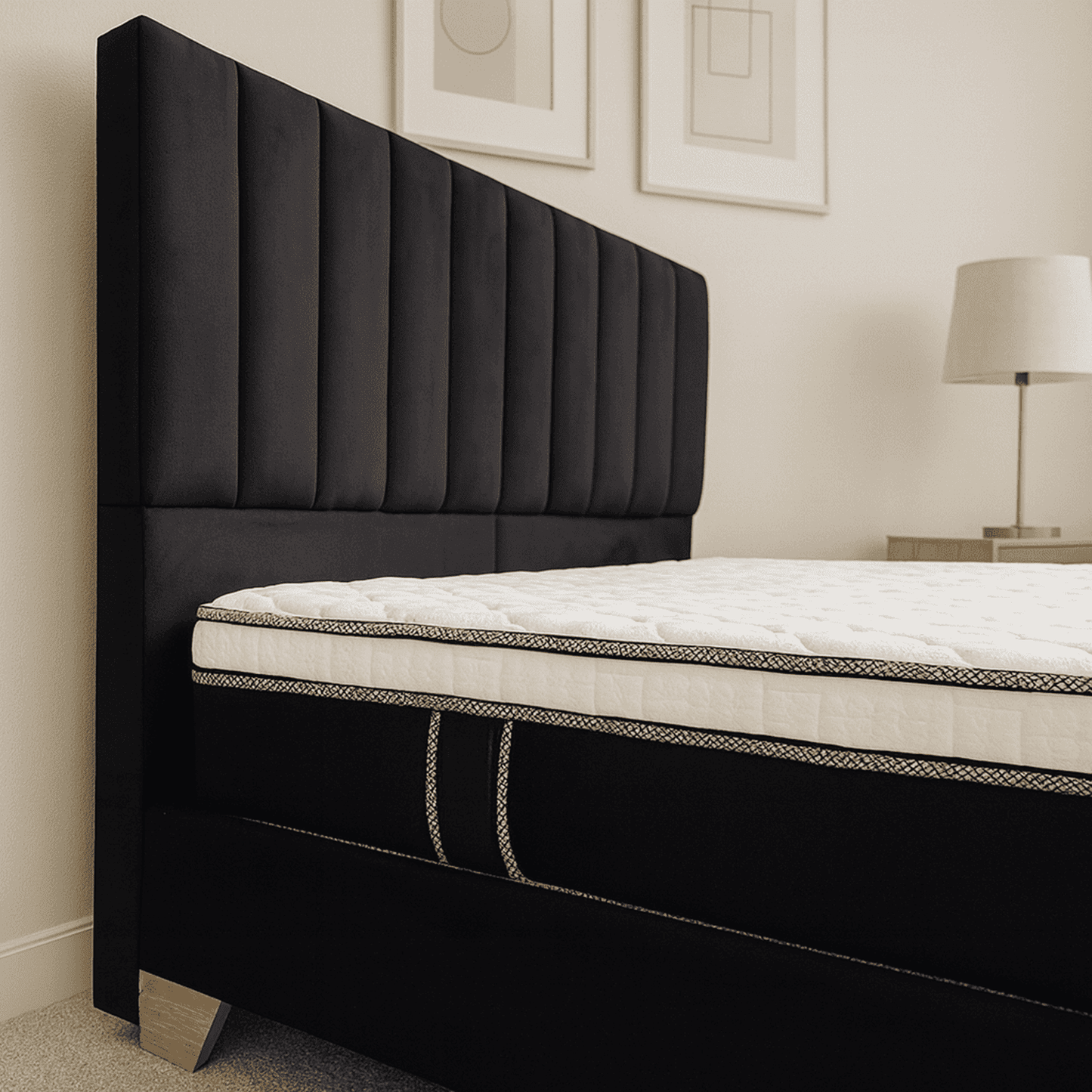 COMBO BASECAMA CON CABECERO MONACO  MAS COLCHON ONETOP  PARA MADERA