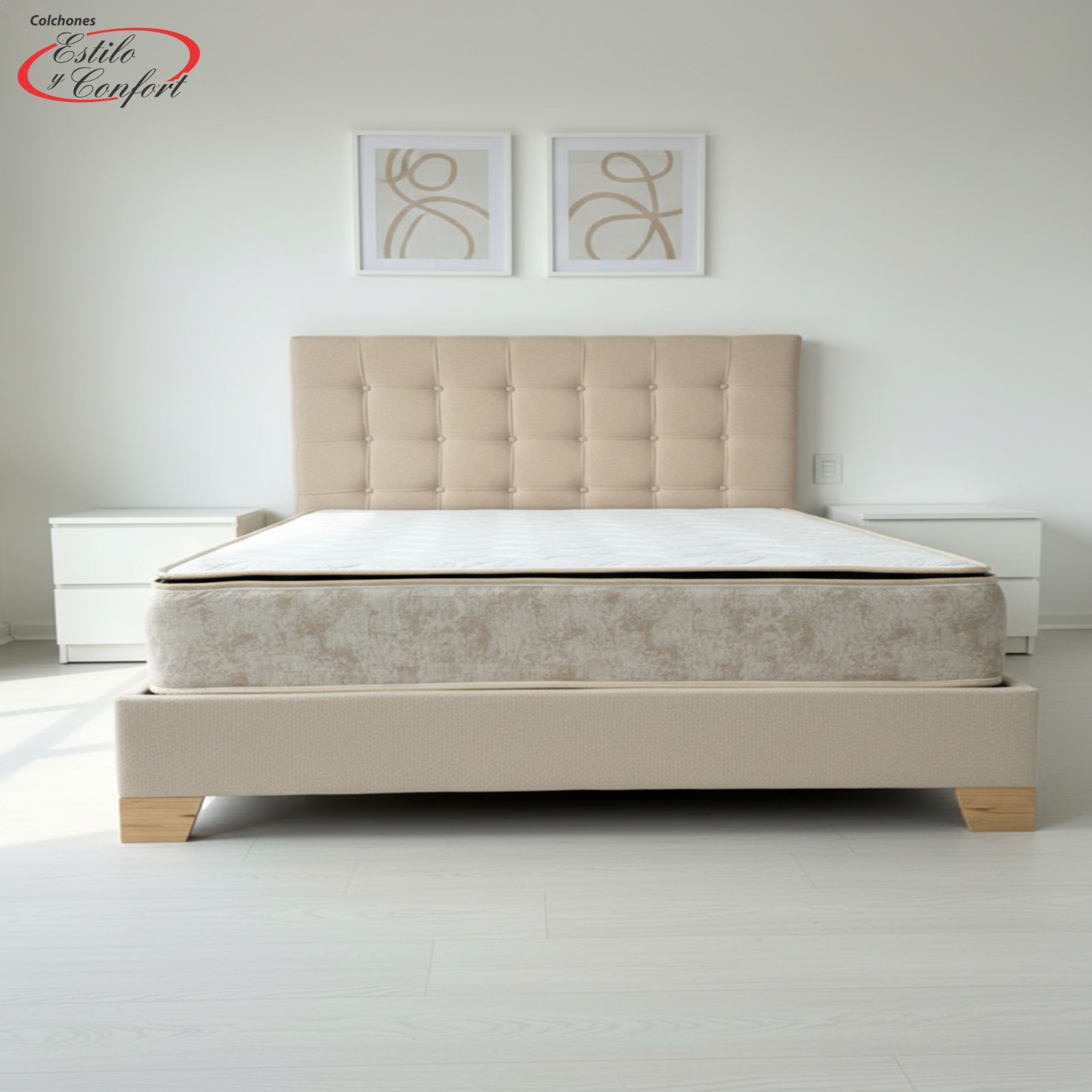 COMBO COLCHON CONFORT MAS BASECAMA Y CABECERO